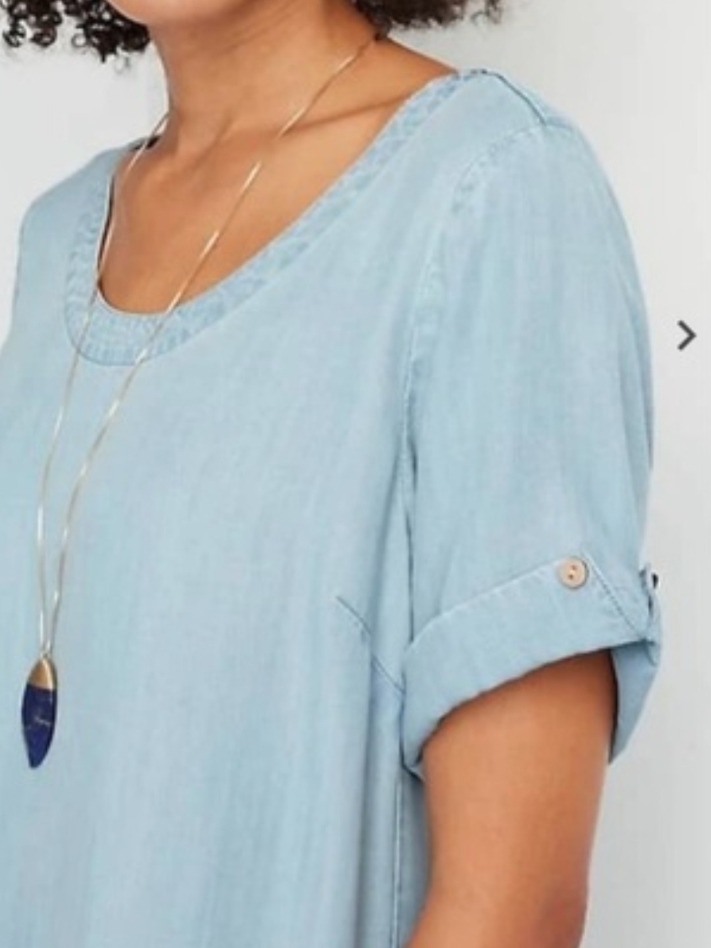 J. Jill Denim Light Blue Casual Tencel Midi Dress with Pockets - Picture 4 of 12